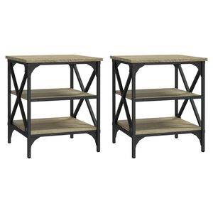vidaXL Stranska mizica 2 kosa sonoma hrast 40x42x50 cm inženirski les