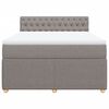 vidaXL Box spring postelja z vzmetnico taupe 140x190 cm blago