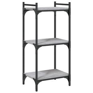 vidaXL Knjižna omara 3-nadstropna siva sonoma 40x30x86 cm inž. les