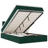 vidaXL Otomanska postelja z vzmetnico & LEDs temno zelena 120x190cm
