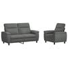 vidaXL Kavčna garnitura 2 pcs Temno siva Blago