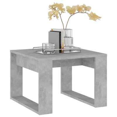 vidaXL Stranska mizica betonsko siva 50x50x35 cm iverna plošča