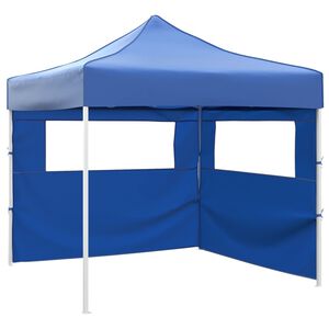 vidaXL Zložljiv &scaron;otor z 2 stenama 3x3 m modre barve