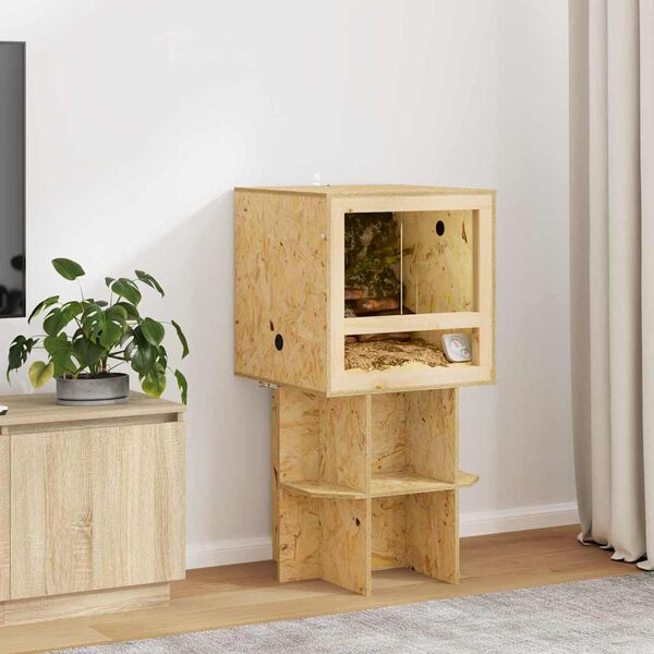 vidaXL Terarij Rjava 50 x 50 x 50 cm OSB