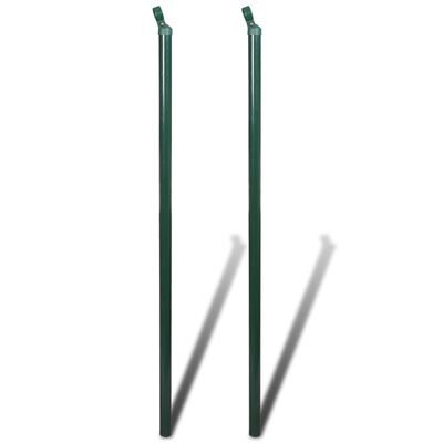 vidaXL Mrežna ograja s stebrički pocinkano jeklo 0,8x15 m zelena