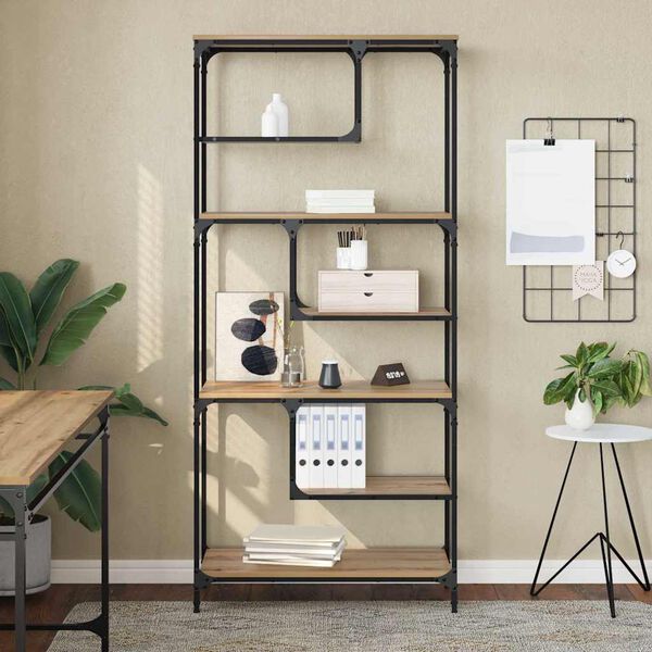 vidaXL Knjižna omara artisan hrast 81 x 36 x 176 cm Konstruiran les