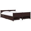 vidaXL Posteljni okvir s 4 predali temno rjav 160x200 cm borovina