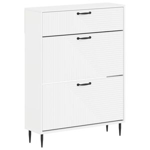 vidaXL Omara za čevlje HAARLEM 78 x 24 x 103 cm Inženirski les Bela
