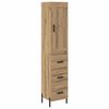 vidaXL Visok predalnik Umetni hrast 34,5 x 34 x 180 cm Inženirski les