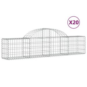 vidaXL Obokane gabion ko&scaron;are 20 kosi 200x30x40/60 cm pocinkano železo