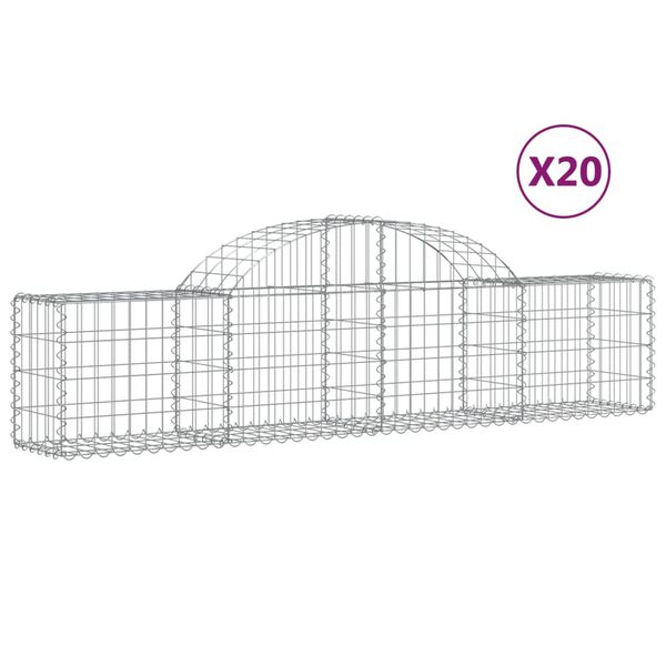 vidaXL Obokane gabion košare 20 kosi 200x30x40/60 cm pocinkano železo