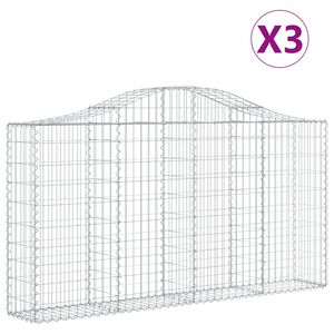 vidaXL Obokane gabion ko&scaron;are 3 kosi 200x30x100/120 cm pocinkano železo