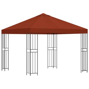vidaXL Paviljon 3 x 3 m Terakota Poliester in jeklo 190 gsm