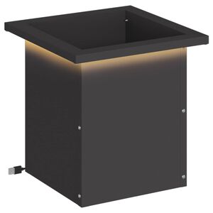 vidaXL Vrtno korito za rože z LED osvetlitvijo Črna 30 x 30 x 30 cm