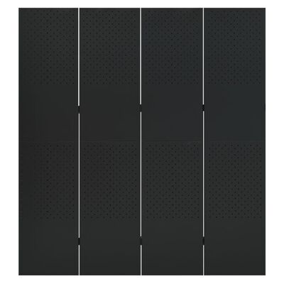 vidaXL Paravan 4-delni črn 160x180 cm jeklo
