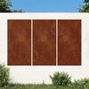vidaXL Vrtna stenska dekoracija 3 kosi 105x55 cm corten jeklo sonce