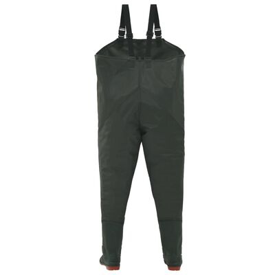 vidaXL Ribiške hlače s škornji zelene velikost 40