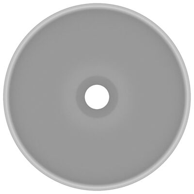 vidaXL Razkošen umivalnik okrogel mat svetlo siv 32,5x14 cm keramičen