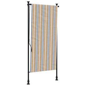 vidaXL Zunanje rolo senčilo rumeno in belo 100x270 cm tkanina in jeklo