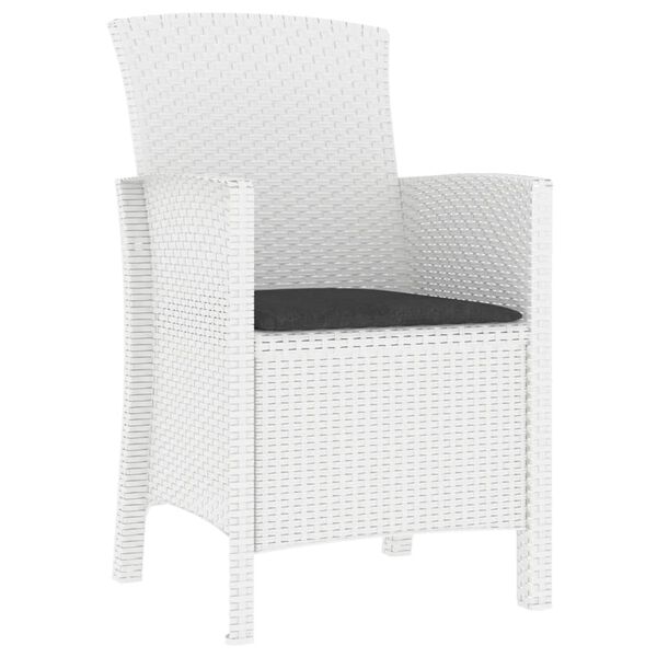 vidaXL Vrtni stol z blazino PP ratan bel