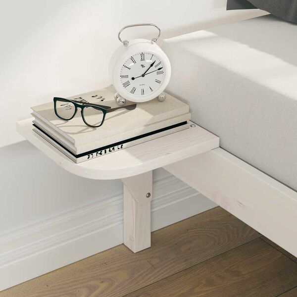 vidaXL Posteljni okvir s stranskimi omaricami Bela 180 x 210 cm