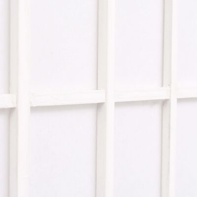 vidaXL Zložljiv 5-delni paravan japonski stil 200x170 cm bele barve