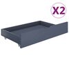 vidaXL Posteljni okvir z 2 predaloma siva trdna borovina 100x200 cm
