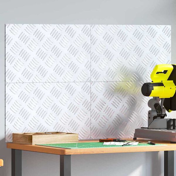 vidaXL Stopnice Pravokotna 4 pcs srebrna 50 x 30 cm Aluminij