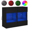 vidaXL Stenska TV omarica z LED lučkami črna 78,5x30x60,5 cm