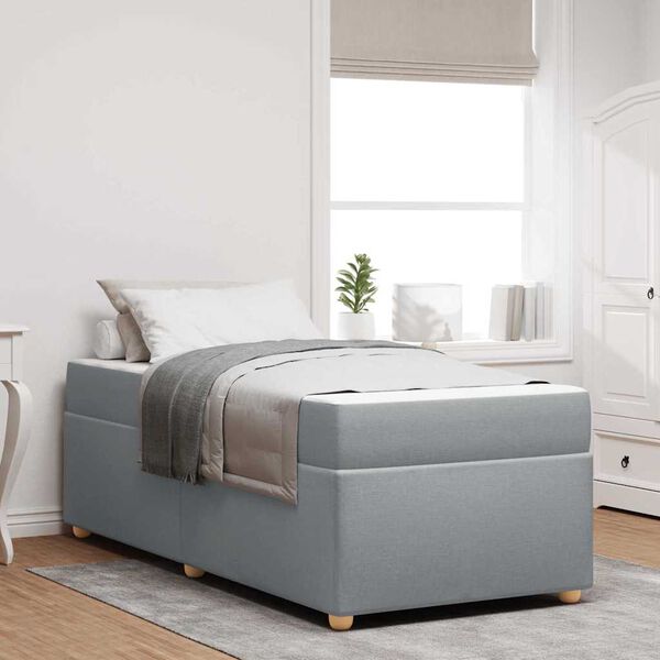 vidaXL Konstrukcija postelje Svetlo siva 100 x 200 cm blago