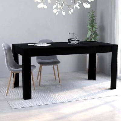 vidaXL Jedilna miza črna 160x80x76 cm iverna plošča