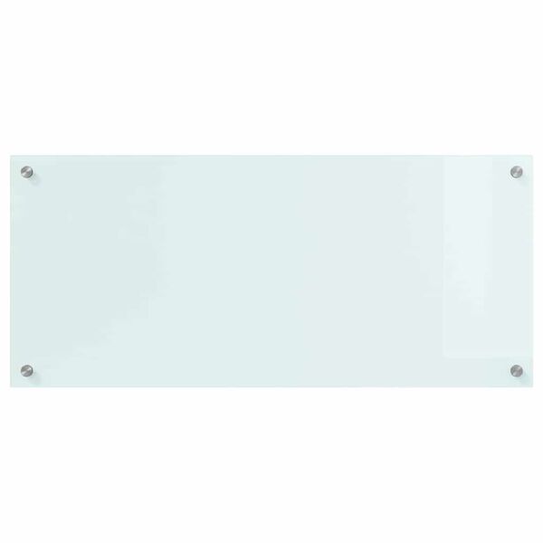 vidaXL Zaščita za kuhinjo Bela 90 x 40 cm kaljeno steklo