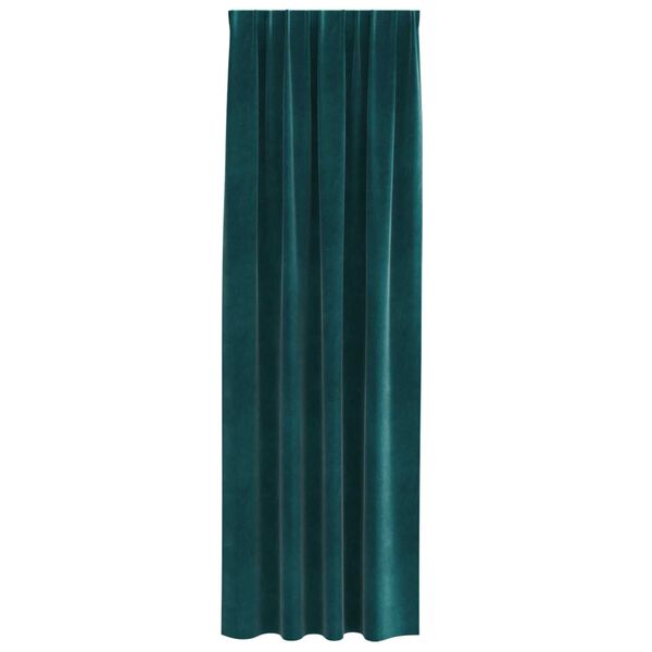 vidaXL Zatemnitvene zavese 2 pcs Temno zelena 140 x 245 cm Žamet
