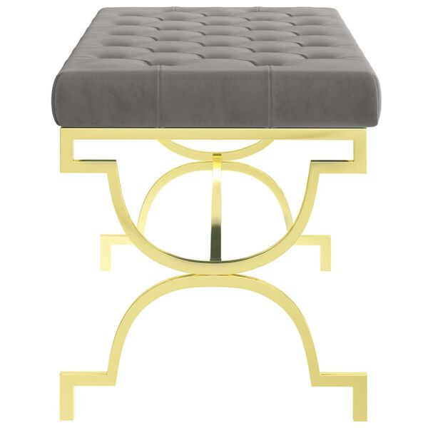 vidaXL Klop 99 cm siv žamet in nerjaveče jeklo