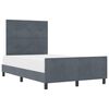 vidaXL Postelja z vzmetnico z vzglavjem Temno siva 120 x 200 cm Žamet