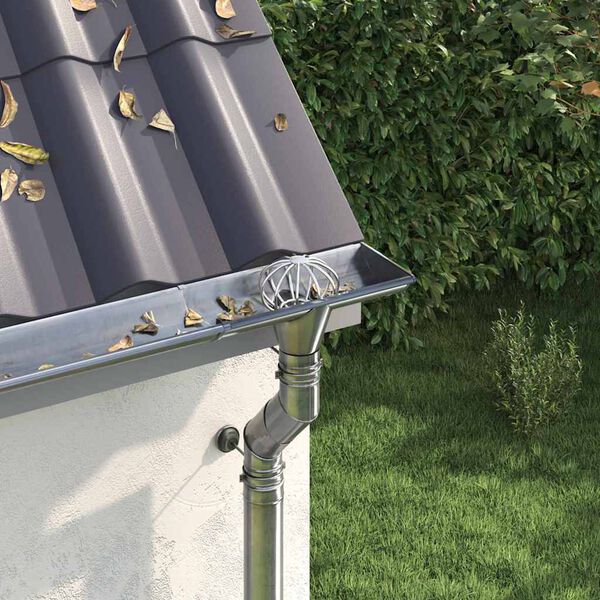 vidaXL Za&scaron;čita za listje na žlebu 2 pcs srebrna 50 mm Nerjaveče jeklo