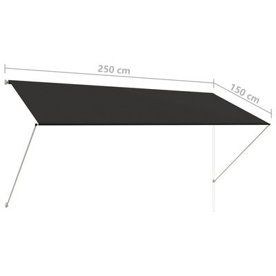 vidaXL Zložljiva tenda 250x150 cm antracit