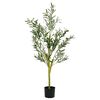 vidaXL Umetno oljčno drevo 450 listov 120 cm zelena