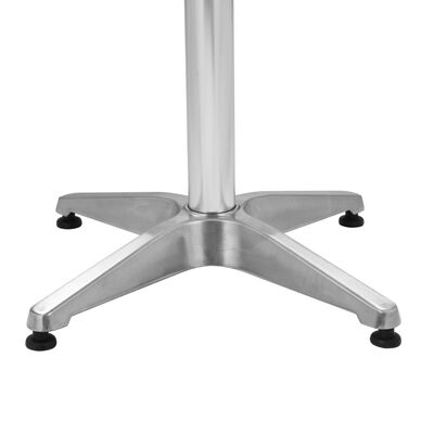 vidaXL Zložljiva vrtna miza srebrna 60x(70-110) cm aluminij