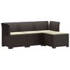 vidaXL 4-sedežna vrtna sofa z blazinami, rattan videz PP Rjava