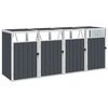 vidaXL Lopa za &scaron;tiri smetnjake antracitna 286x81x121 cm jeklo