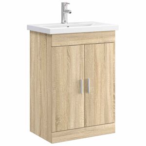 vidaXL Komplet pohi&scaron;tva za kopalnico Sonoma hrast 61 x 40 x 84,5 cm