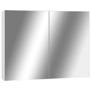 vidaXL Kopalni&scaron;ka omarica z ogledalom bela 80x15x60 cm MDF