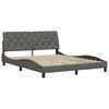 vidaXL Posteljni okvir brez vzmetnice temno siv 160x200 cm blago