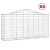 vidaXL Obokana gabionska ko&scaron;ara 6kos 200x50x100/120cm pocinkano železo