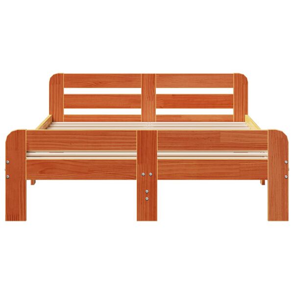 vidaXL Posteljni okvir brez vzmetnice vo&scaron;čeno rjav 120x190 cm borovina