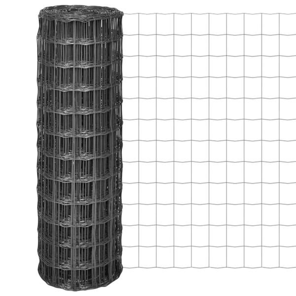 vidaXL Evro ograja iz jekla 10x1,2 m siva