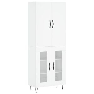 vidaXL Visoka omara bela 69,5x34x180 cm inženirski les