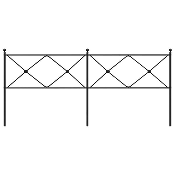vidaXL Kovinsko nadomestno vzglavje črno 200 cm