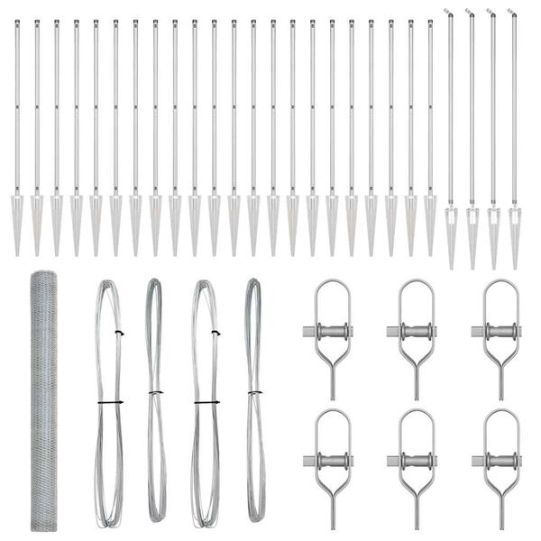 vidaXL Steber ograje. srebrna 50 x 1,6 m (25 mm mreža) Jeklo